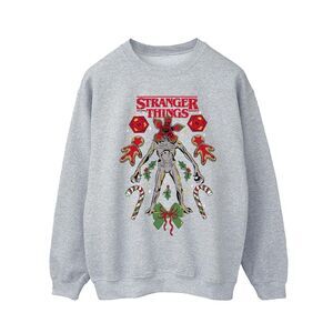 Netflix Mens Stranger Things Christmas Demogorgon Sweatshirt / Sports Grey
